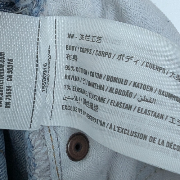 Abercrombie Curve Love 14L/32 90s Straight Ultra High Rise Jeans Distressed - Picture 15 of 16